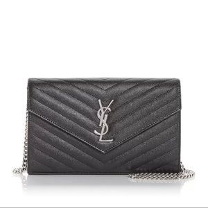 Saint Laurent
Monogram Quilted Leather Chain Wallet